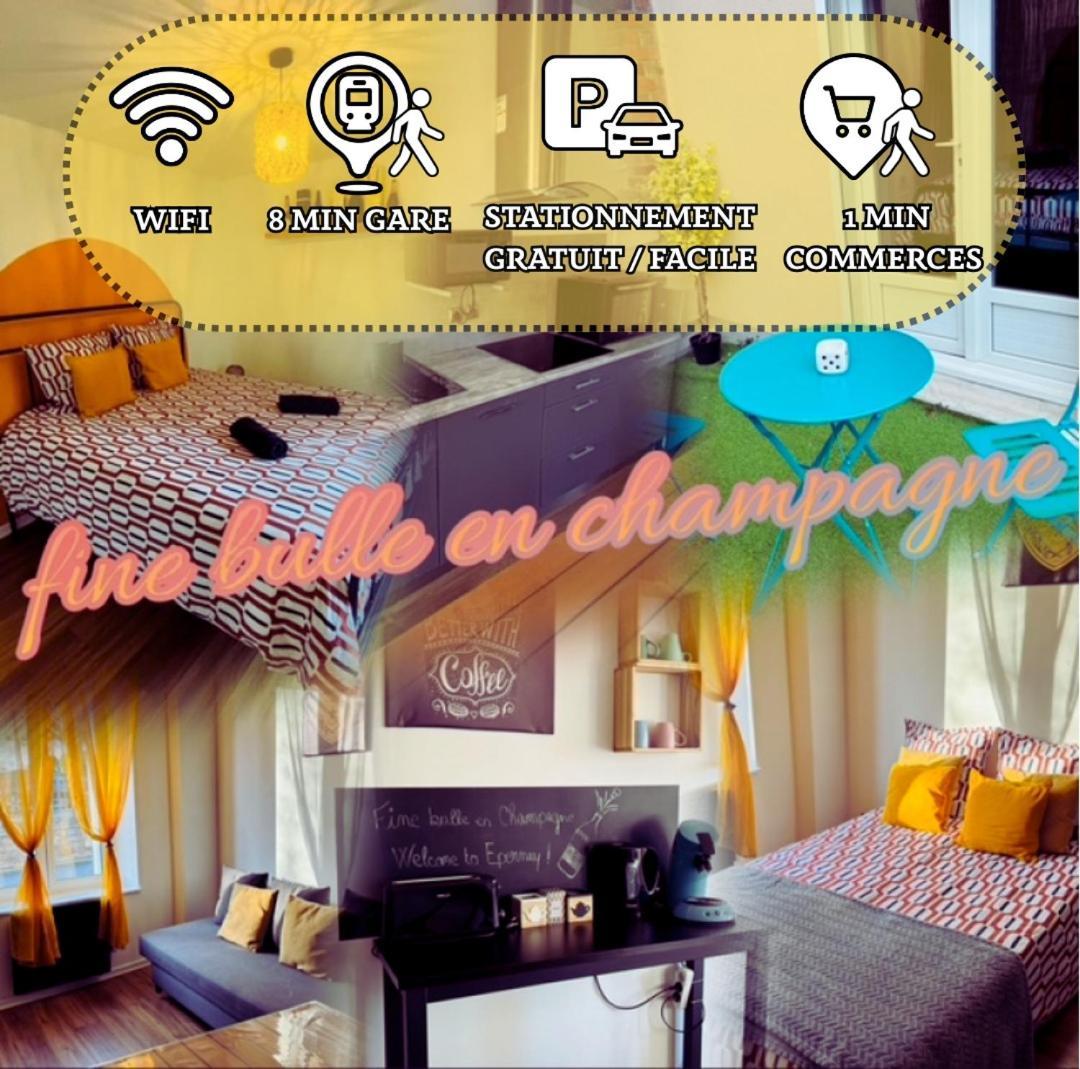 Fine Bulle En Champagne - 1 Chambre - Terrasse Epernay Ngoại thất bức ảnh